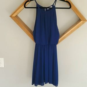 Simple Navy High Neck Dress